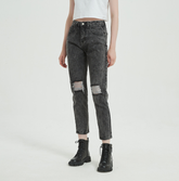 Casual Denim Casual Street Ripped Straight Pants